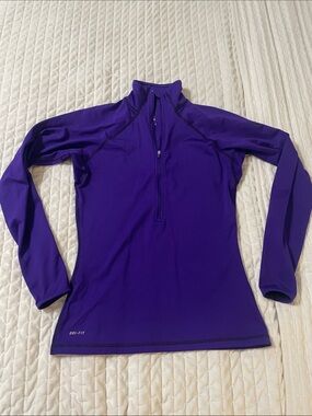 Nike Purple Dri-FIT Half-Zip Long-Sleeve Top